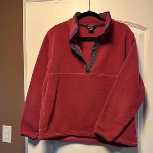 Women’s LL Bean Pinky-Red Fleece Sweater